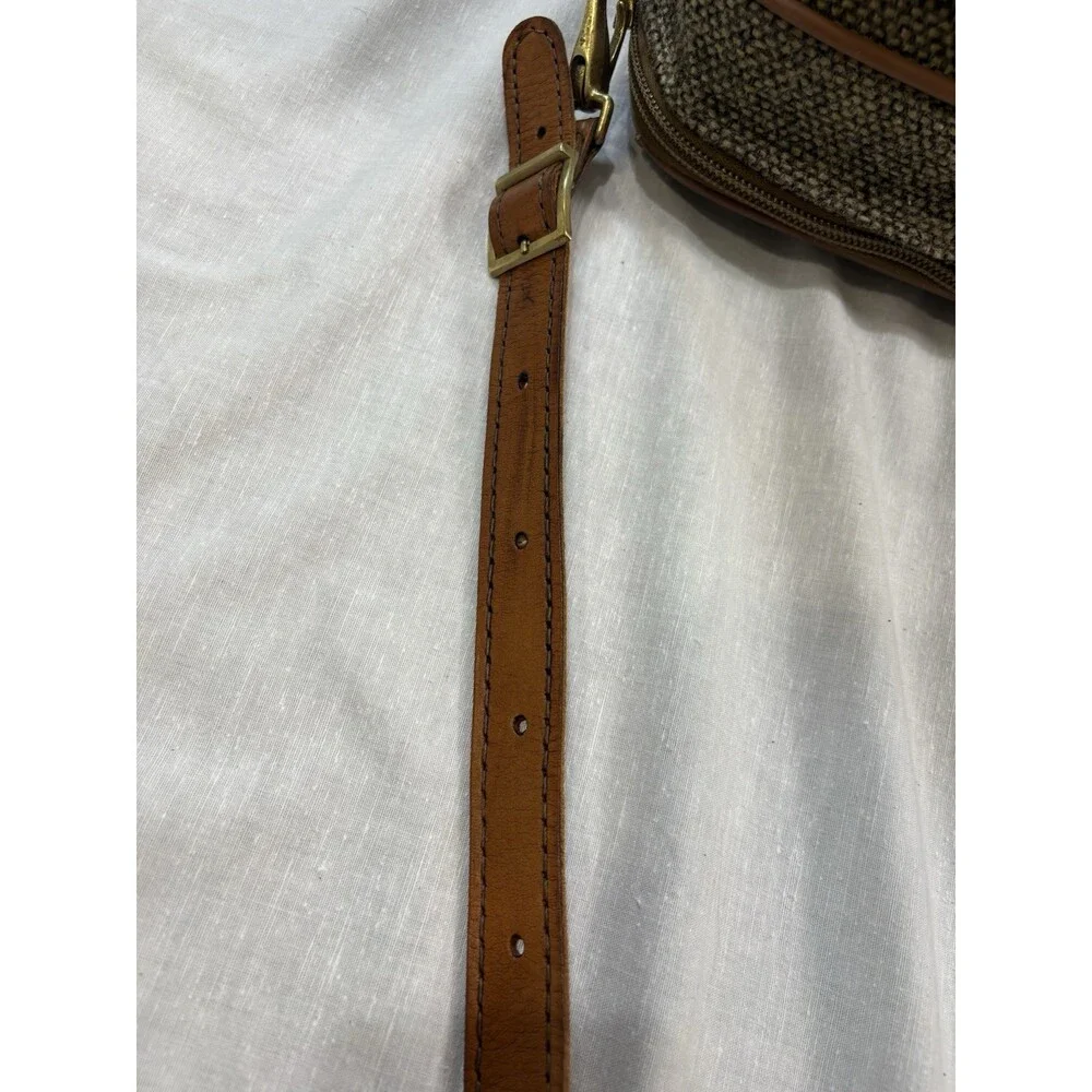 Vintage Hartmann Messenger Bag Leather and Tweed Buckle Shoulder Strap